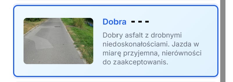 Wybór jakości nawierzchni z galerii opcji